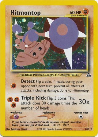 Hitmontop (3/75) - Neo Discovery Unlimited (Holo)