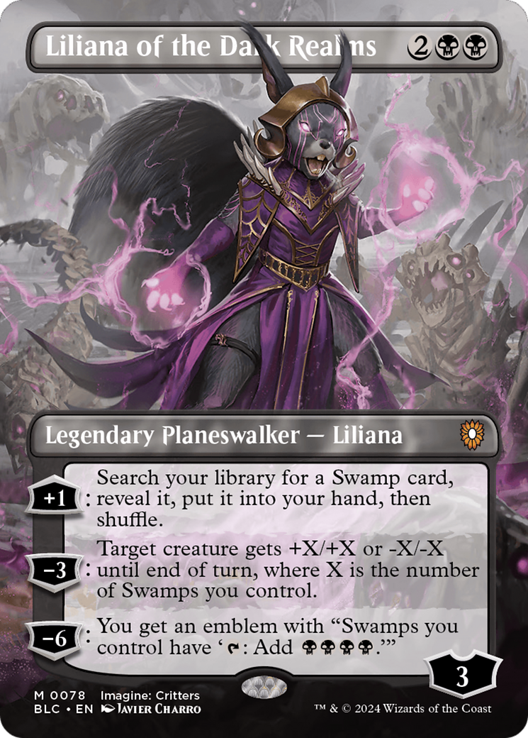 Liliana of the Dark Realms (Borderless) [Bloomburrow Commander]