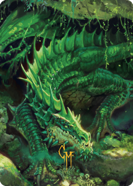 Lurking Green Dragon Art Card (Gold-Stamped Signature) [Commander Legends: Battle for Baldur's Gate Art Series]