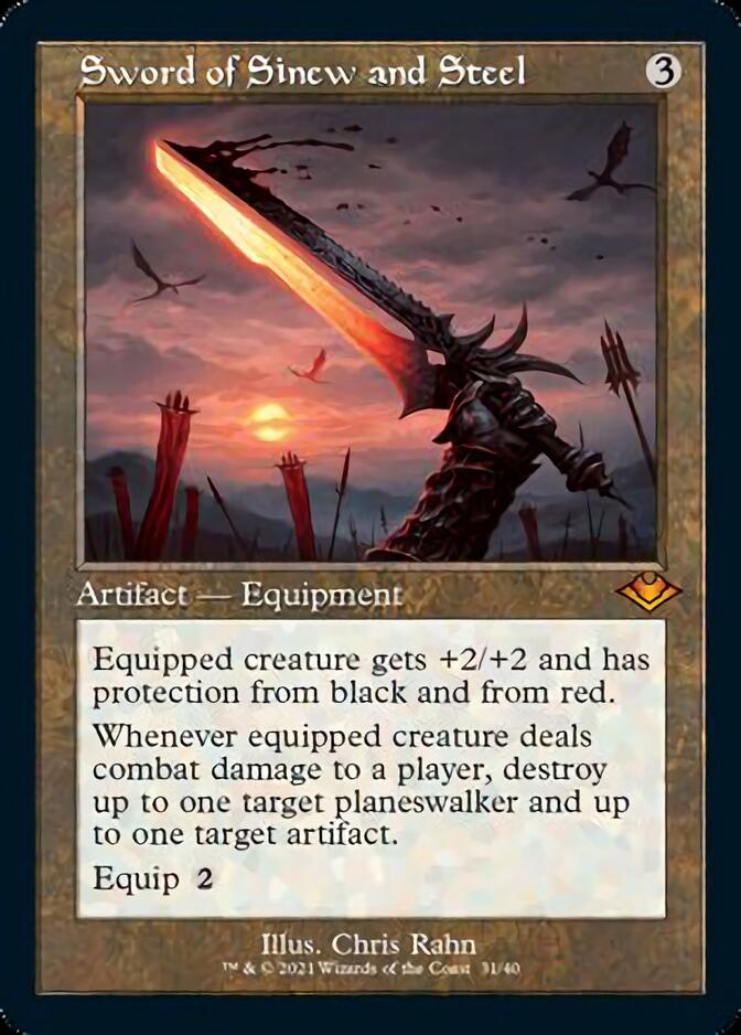 Sword of Sinew and Steel (Retro Foil Etched) [Modern Horizons]