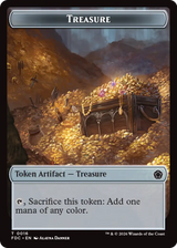 Dragon (0008) // Treasure Double-Sided Token [Foundations Commander Tokens]