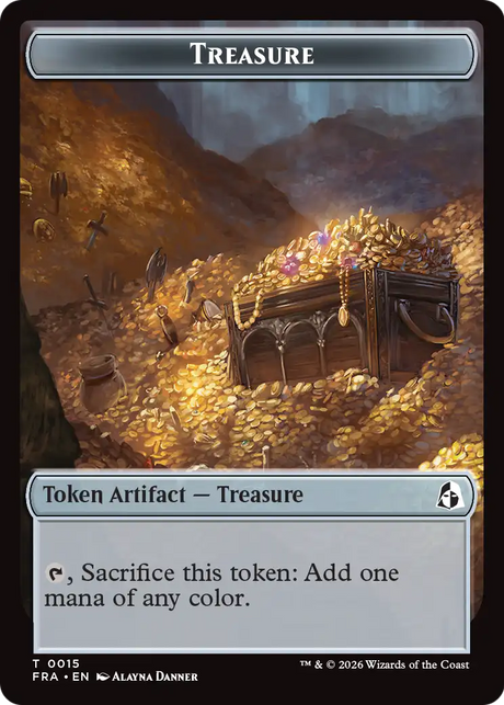 Dragon // Treasure Double-Sided Token [Reality Fracture Tokens]