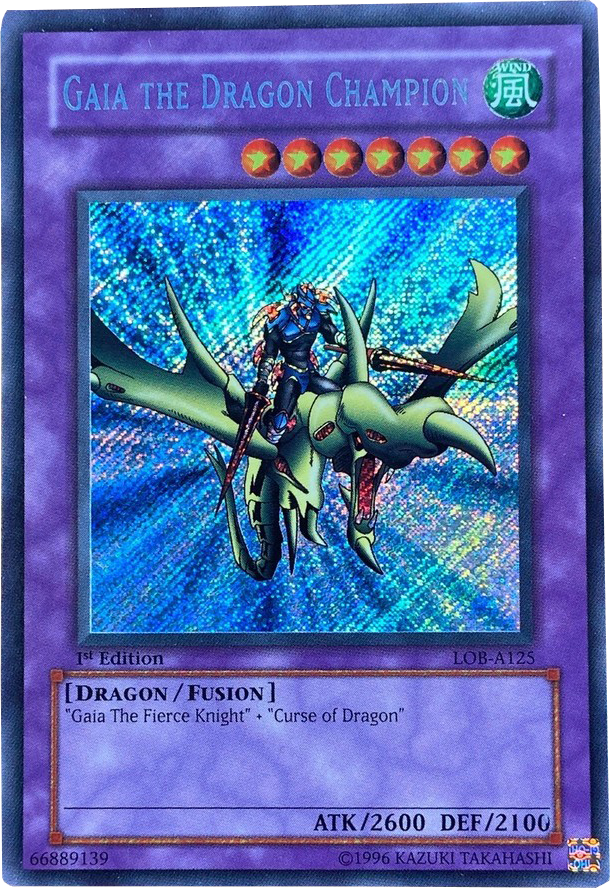 Gaia the Dragon Champion [LOB-A125] Secret Rare (Australian)