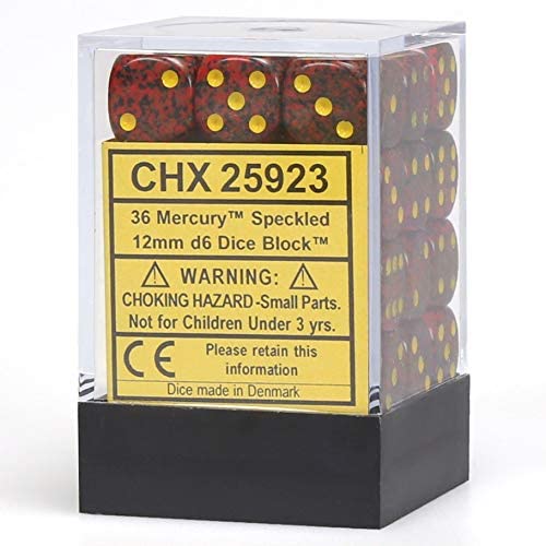 Chessex Speckled 12mm d6 Mercury Block (36)