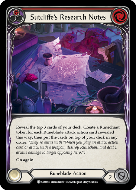 Sutcliffe's Research Notes - Red - Crucible of War Unlimited (Rainbow Foil)