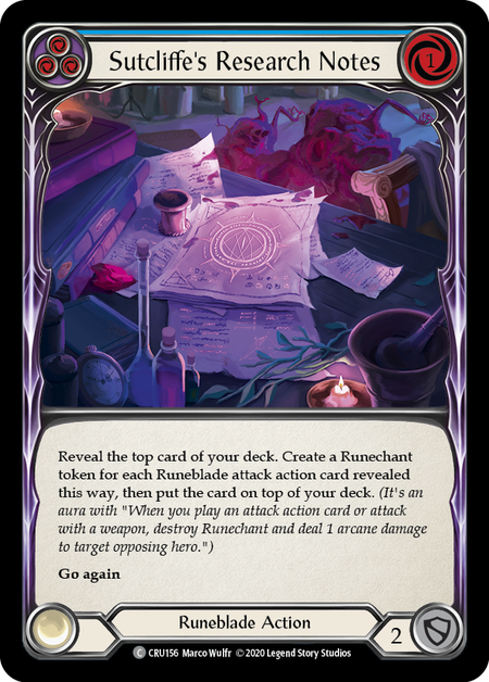 Sutcliffe's Research Notes - Blue - Crucible of War Unlimited