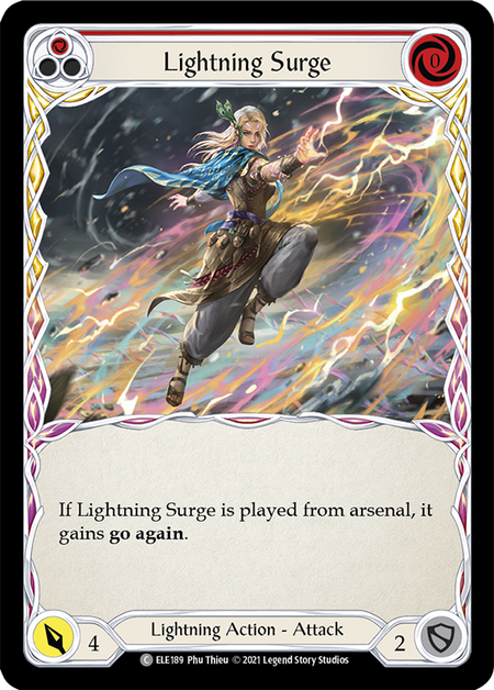 Lightning Surge - Red - Tales of Aria 1st Edition (Rainbow Foil)