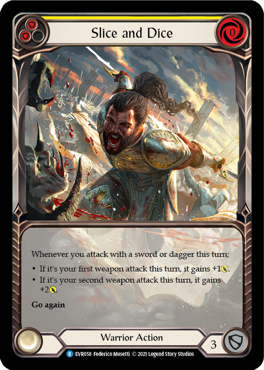 Slice and Dice - Yellow - Everfest 1st Edition (Rainbow Foil Extended Art)