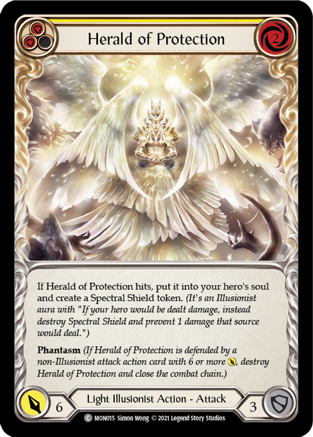 Herald of Protection - Yellow - Monarch 1st Edition (Rainbow Foil)