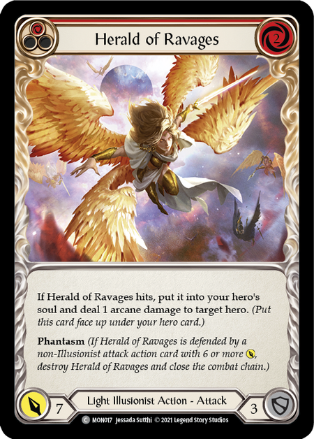 Herald of Ravages - Red - Monarch 1st Edition (Rainbow Foil)