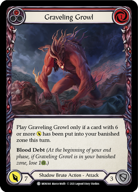 Graveling Growl - Red - Monarch 1st Edition (Rainbow Foil)