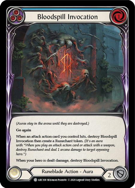Bloodspill Invocation - Blue - Arcane Rising Unlimited (Rainbow Foil)