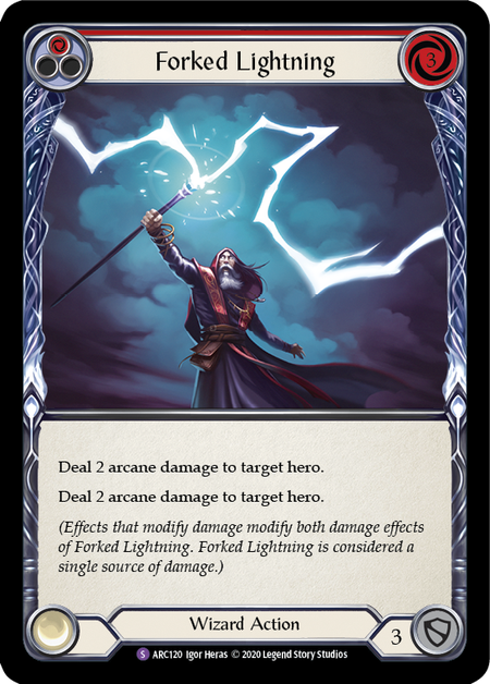 Forked Lightning - Super Rare - Arcane Rising Unlimited (Rainbow Foil)