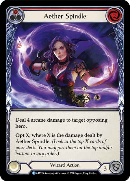 Aether Spindle - Red - Arcane Rising Unlimited (Rainbow Foil)