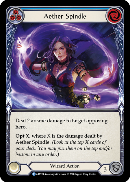 Aether Spindle - Blue - Arcane Rising Unlimited (Rainbow Foil)