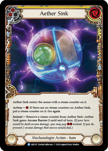 Aether Sink - Yellow - Arcane Rising Unlimited (Rainbow Foil)