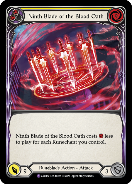 Ninth Blade of the Blood Oath - Super Rare - Arcane Rising Unlimited (Rainbow Foil)