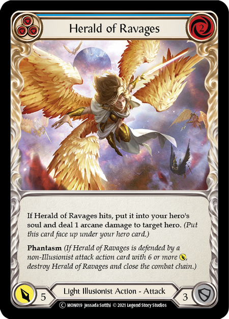Herald of Ravages - Blue - Monarch Unlimited (Rainbow Foil)