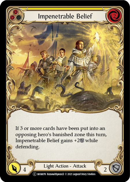 Impenetrable Belief - Yellow - Monarch Unlimited (Rainbow Foil)