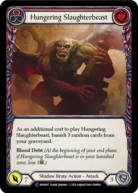 Hungering Slaughterbeast - Red - Monarch Unlimited (Rainbow Foil)