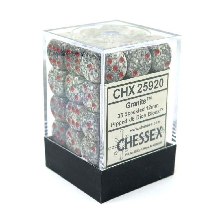 Blok Granit 12mm d6 Berbintik-bintik Chessex (36)