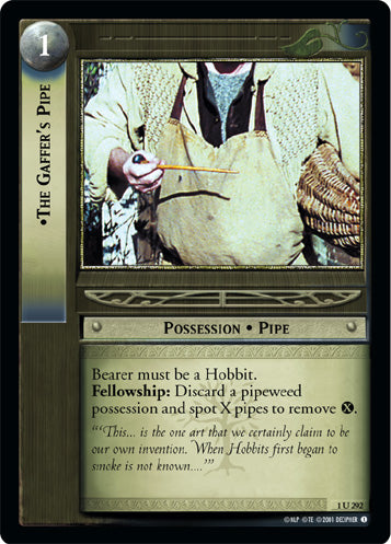 The Gaffer's Pipe - LOTR CCG - 1U292 (Lightly Played)