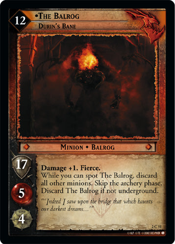 The Balrog - LOTR CCG - 2C51 (Lightly Played)