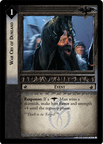 War Cry of Dunland - LOTR CCG - 4C37 (Lightly Played)