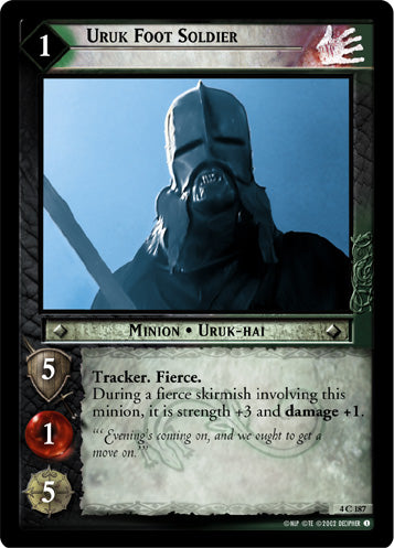 Uruk Foot Soldier - LOTR CCG - 4C187 (Lightly Played)